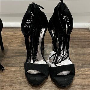 Steven By Steve Madden Black Strappy Heels